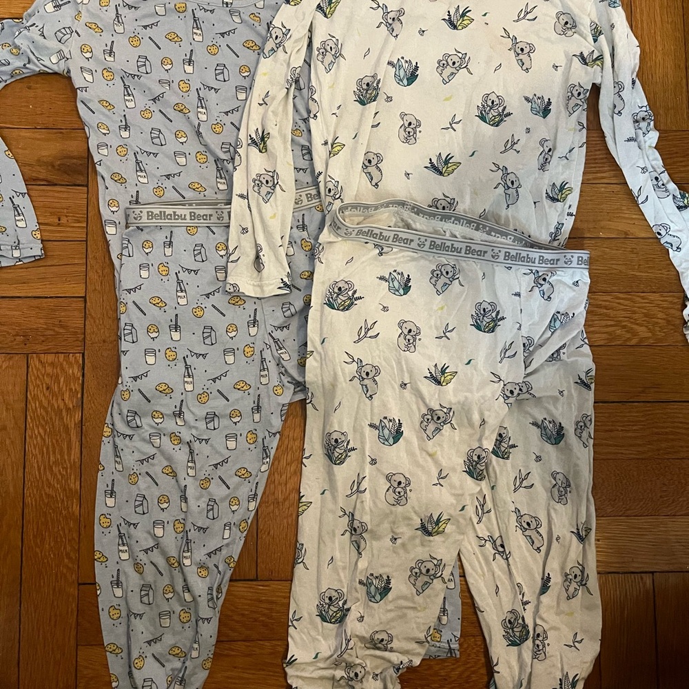 Bellabu Bear Koala and Milk and Cookies Kids Pajama Set - 9/10 Years